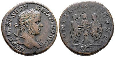 Geta (caesar, 198-209). Æ Sestertius (32 MM, 24.05 G).