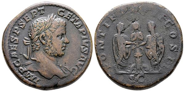 Geta (Caesar, 198-209). Æ Sestertius (32 mm, 24.05 g).