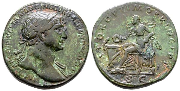 Trajan (98-117). Æ Sestertius (32 mm, 25.73 g).