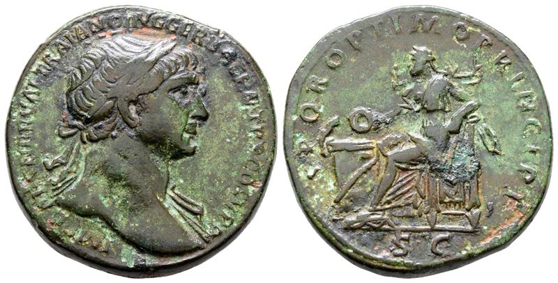 Trajan (98-117). Æ Sestertius (32 MM, 25.73 G).