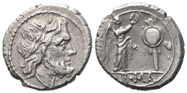 Anonymous, Victoriatus, winter 215-214 BC; AR (3,04 g; 16,8 mm; 6 h)