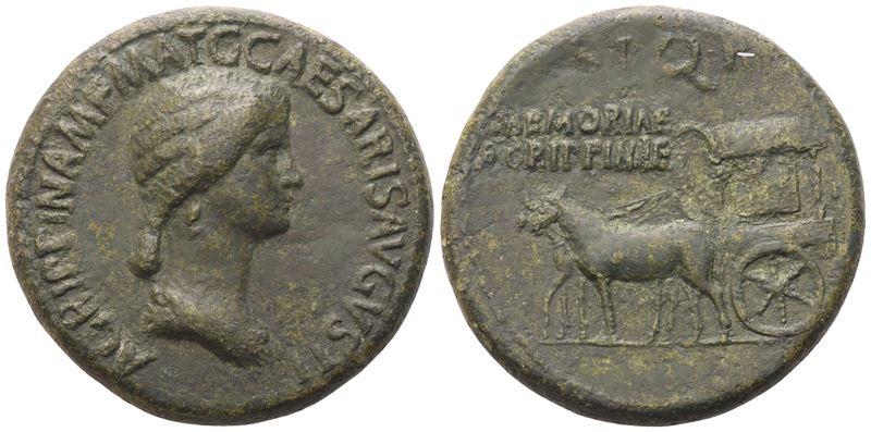 Agrippina Minore, Sestertius coniato sotto Caligola, Roma (37–41), bronzo Æ