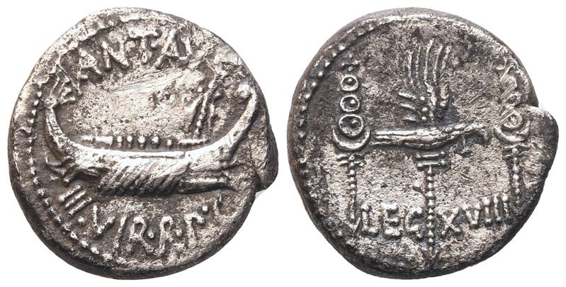 Marcus Antonius, Denario repubblicano (military mint), 32–31 a.C.