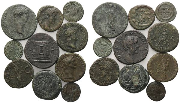 Lot of 10 Roman Æ coins to be catalogued. Lot sold as is, no returns.