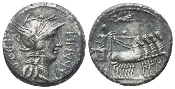 L. Cornelius Sulla Imperator, L. Manlius Torquatus Proquaestor, Denarius, Military mint moving with Sulla, 82 BC; AR (4,03 g; 15,6 mm; 2 h)