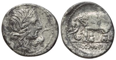 Q. Caecilius Metellus Pius, Denario repubblicano (zecca incerta, Italia settentrionale), 81 a.C.