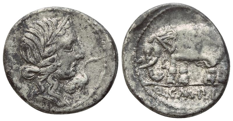 Q. Caecilius Metellus Pius, Denario repubblicano (zecca incerta, Italia settentrionale), 81 a.C.