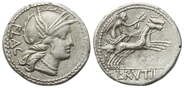 L. Rutilius Flaccus, Denarius, Rome, 77 BC; AR (3,75 g; 18 mm; 6 h)