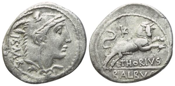 L. Thorius Balbus, Denarius, Rome, 105 BC; AR (3,90 g; 20,8 mm; 8 h)