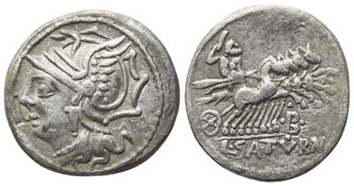 Appuleio Saturnino (L. Appuleius Saturninus), Denario romano, 104 a.C.