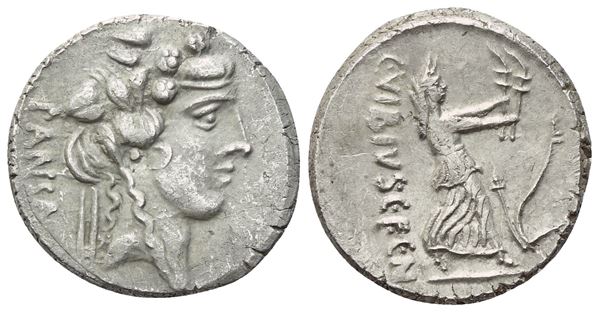 C. Vibius Pansa Caetronianus, Denarius, 48 BC; AR (3,90 g; 17,8 mm; 8 h)