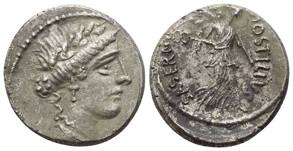 L. Hostilius Saserna, Denarius, Rome, 48 BC; AR (3,95 g; 17,4 mm; 6 h)