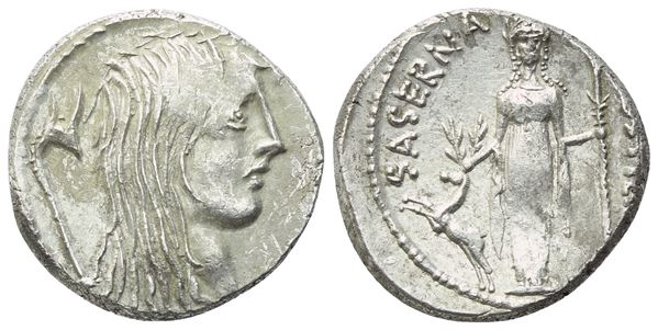 L. Hostilius Saserna, Denarius, Rome, 48 BC; AR (3,92 g; 17,5 mm; 6 h)