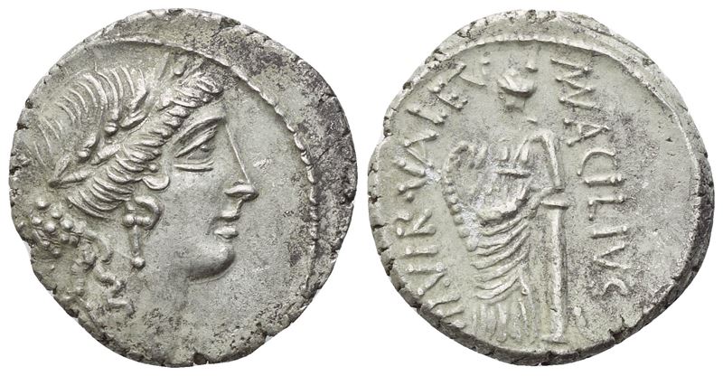Mn. Acilius Glabrio, Denario romano, Roma (49 a.C.), argento