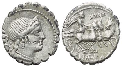 C. Naevius Balbus, Denario serrato (Rome), 79 a.C.
