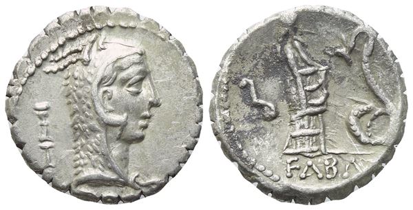 L. Roscius Fabatus, Denarius serratus, Rome, 59 BC; AR (3,93 g; 17 mm; 6 h)