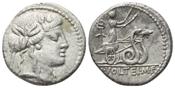 M. Volteius, Denarius, Rome, 75 BC; AR (4 g; 17,4 mm; 6 h)