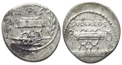 Q. Pompeius Rufus, Denario romano (AR), 54 a.C.