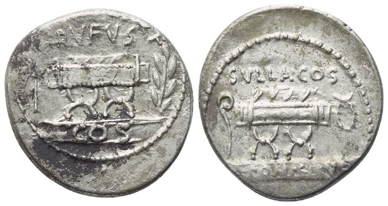 Q. Pompeius Rufus, Denario romano (AR), 54 a.C.