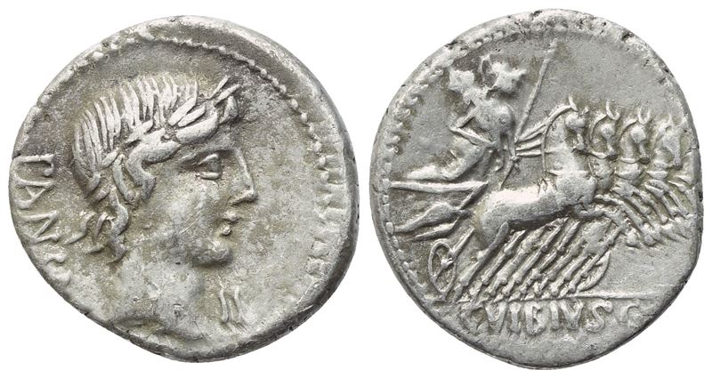 Vibius Pansa (C.), Denario repubblicano, Roma, 90 a.C.