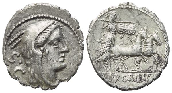 L. Procilius, Denarius serratus, Rome, 80 BC; AR (3,85 g; 18 mm; 6 h)