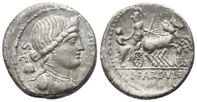 L. Farsuleius Mensor, Denario romano, Roma, 76 a.C.