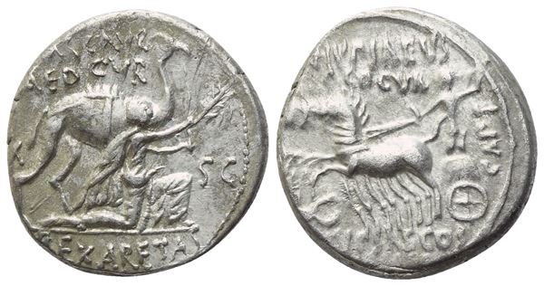 M. Aemilius Scaurus and P. Plautius Hypsaeus, Denarius, 58 BC; AR (3,97 g; 17,6 mm; 5 h)