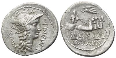 L. Manlius Torquatus, Denario (82 a.C.), AR