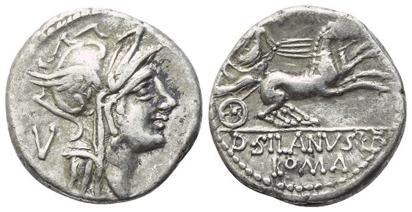 D. Iunius Silanus, Denarius, Rome, 91 BC; AR (3,98 g; 17 mm; 1 h)
