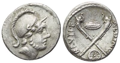 D. Iunius Brutus Albinus, Denario romano (AR), 48 a.C.