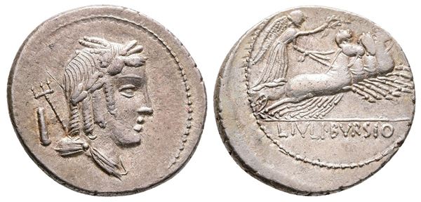 L. Julius Bursio, Rome, 85 BC. AR Denarius (20mm, 3.88g).