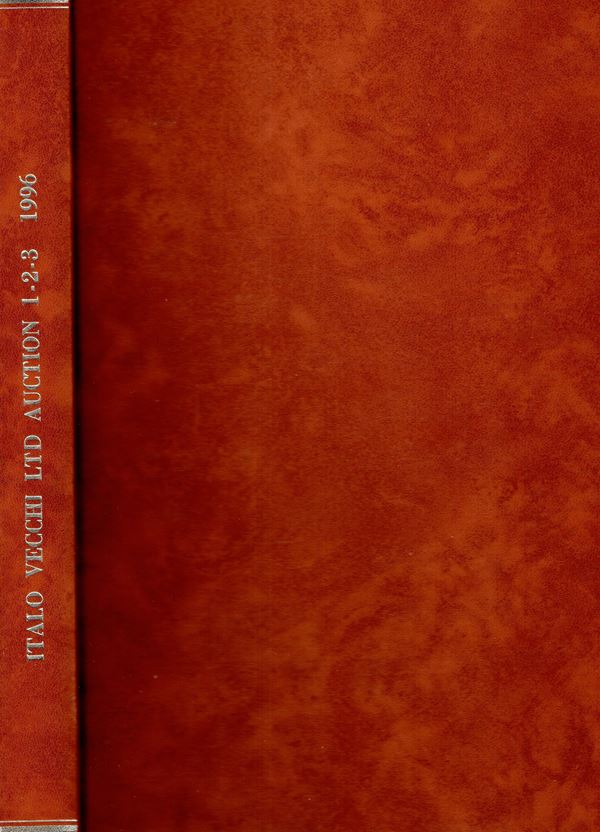 VECCHI Italo Ltd - Volume composto dalle prime 3 vendite. Auction 1. London,  1\2 - February, 1996. Auction 2. London, 12\13 - September, 1996. Auction 3. London, 13 - Septmber, 1996. tutti con tavole b\n e colori con ingrandimenti. Bella legatura in cuoio rigida, con scritte sul dorso, interno ottimo stato. Importanti vendite fra cui la n 3 di bronzi repubblicani romani, con un introduzione di Michael Amandry.