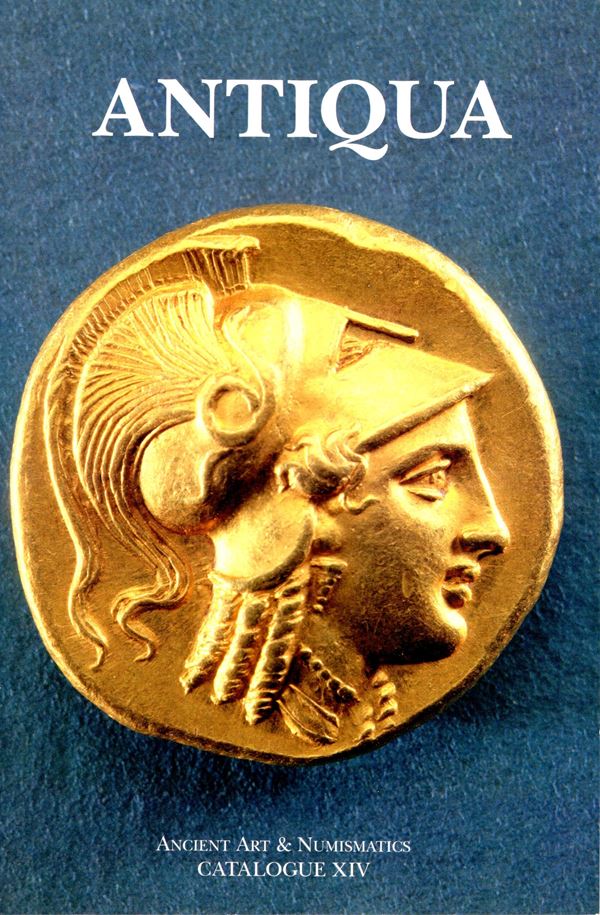 ANTIQUA - Ancient Art & Numismatic. Woodland Hills, s.d. Catalogue XIV. Pp 49, lots 186 + 27, tutti illustrati a colori nel testo. Legatura ed. ottimo stato, importante vendita