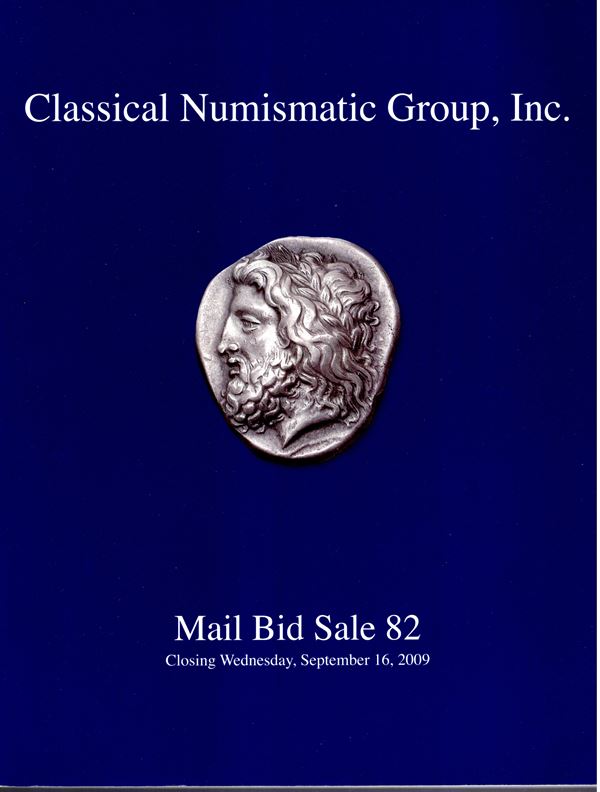 CNG Group - Mail bid sale 82.  Closing 16 - September, 2009. Ancient coins, Migration period coinage collection Giamba,  collection bulgarian, Mexico gold coins. Pp 247, lots 1402, tutti illustrati a colori. lista prezzi Aggiudicazioni. Legatura ed. ottimo stato. importante vendita.