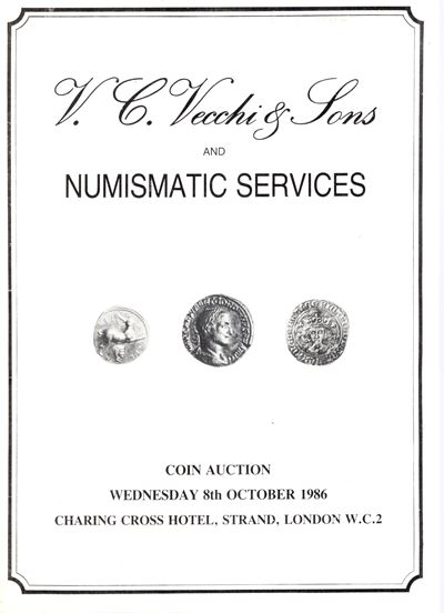 Vecchi V. C. & Son - London, 8 - October, 1986. Ancient Coins. Pp 64, Lots 983, Plates 28. Legatu...