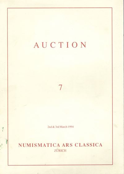 Catalogo numismatico, monete etrusche, greche e romane. Auction 7, Zurigo (1994)