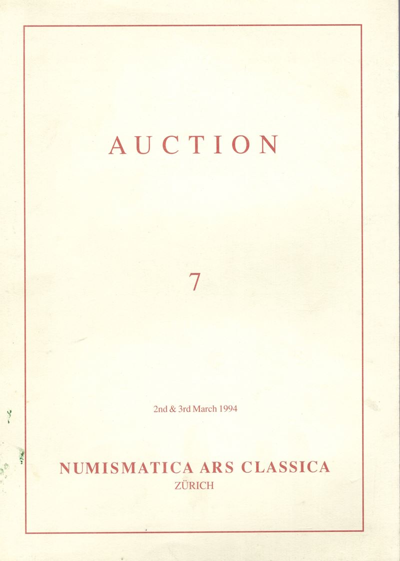 Catalogo numismatico, monete etrusche, greche e romane. Auction 7, Zurigo (1994)