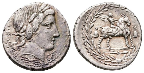 Mn. Fonteius C.f., Rome, 85 BC. AR Denarius (18mm, 3.68g).