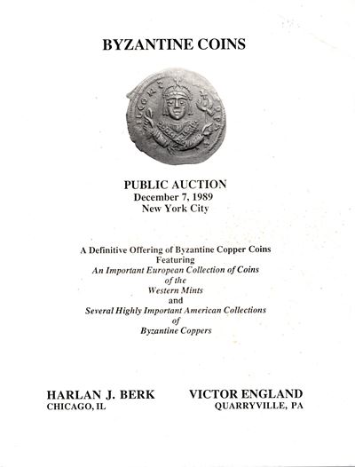Berk J. H., England V. – New York, 7 December 1989. Byzantine coins