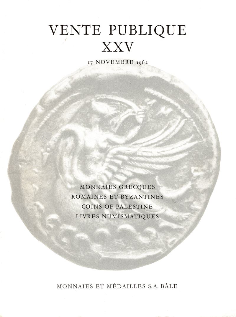 Catalogo numismatico, Monnaies grecques, romaines et bizantines e studi su monete di Palestina (B...