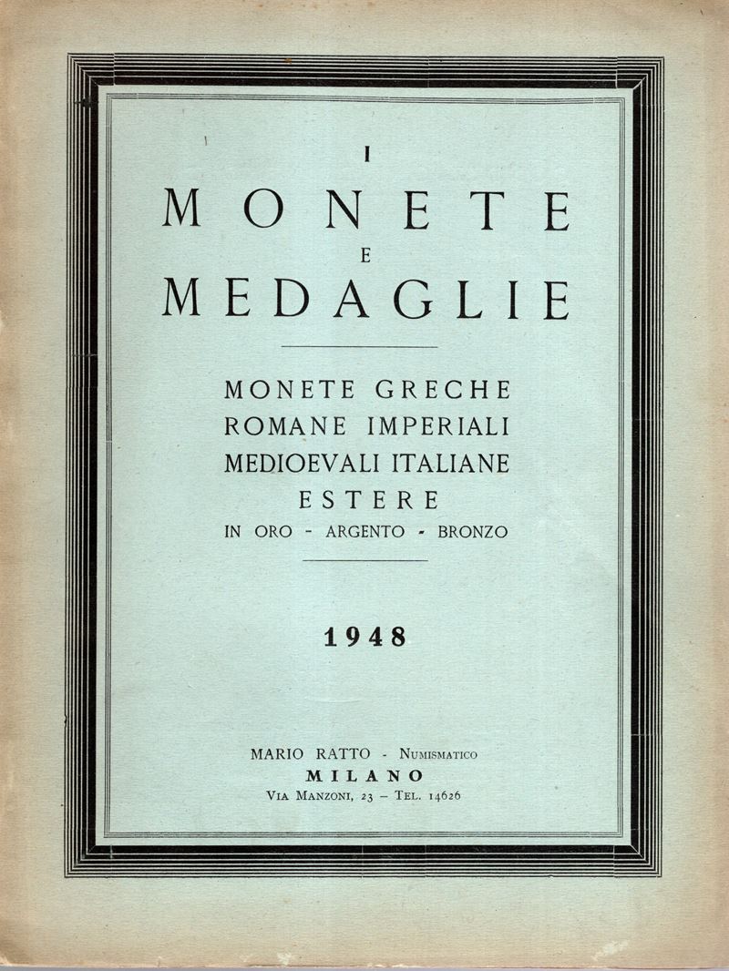 Ratto, List I at fixed prices. Catalogo di monete antiche e medievali (Milano, 1948)