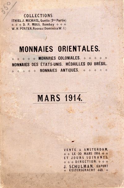 Schulman, J., Catalogo di monete e medaglie: Amsterdam, 30-3-1914