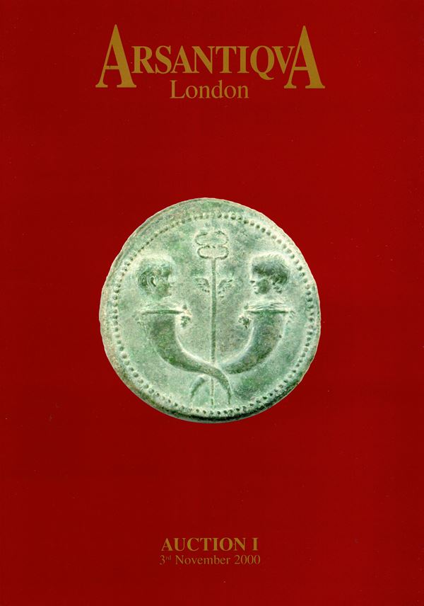 ARSANTIQUA. London, 3 - November, 2000. Auction I. coins and medals. Pp 191, lots 843, tutti illustrati a colori ache con ingrandmenti. Brossura ed. ottimo stato, importante vendita di monete antiche.