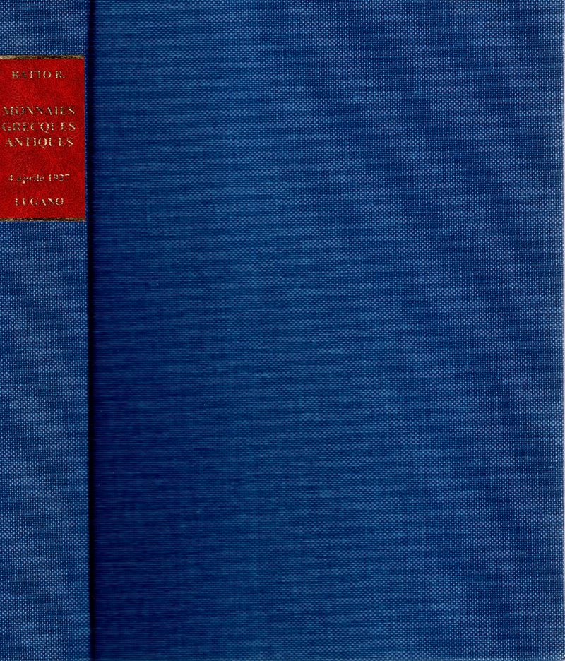 Rodolfo Ratto, Lugano 4 aprile 1927 — Catalogo di collezione di epoca greca