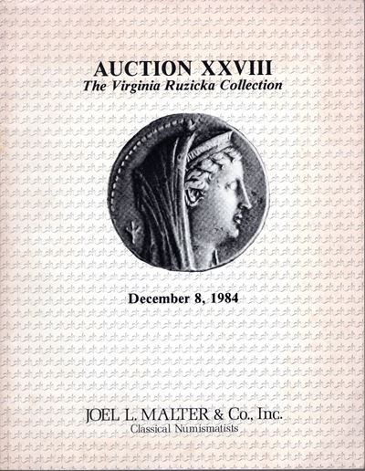 J. L. Malter, Auction XXVIII. Los Angeles, 8 December 1984. Collection Virginia Ruzicka (catalogo...