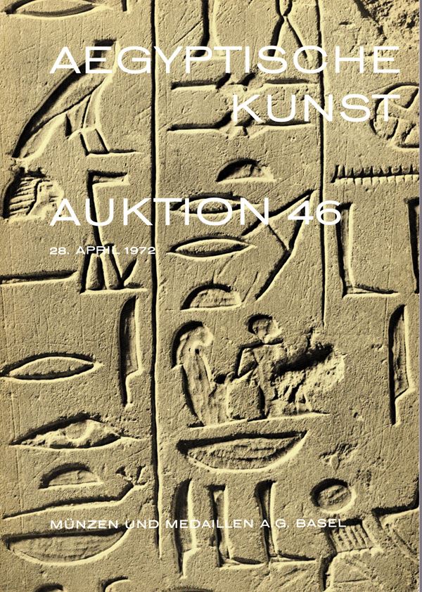 MUNZEN UND MEDAILLEN A.G. - Auktion, 46. Basel, 28 - April, 1972. Werke Aegyptischer kunst. Aegyptische munzen. Pp 102, lots 223, plates 43 b\n + 1 a colori. legatura ed. ottimo stato, importante vendita.