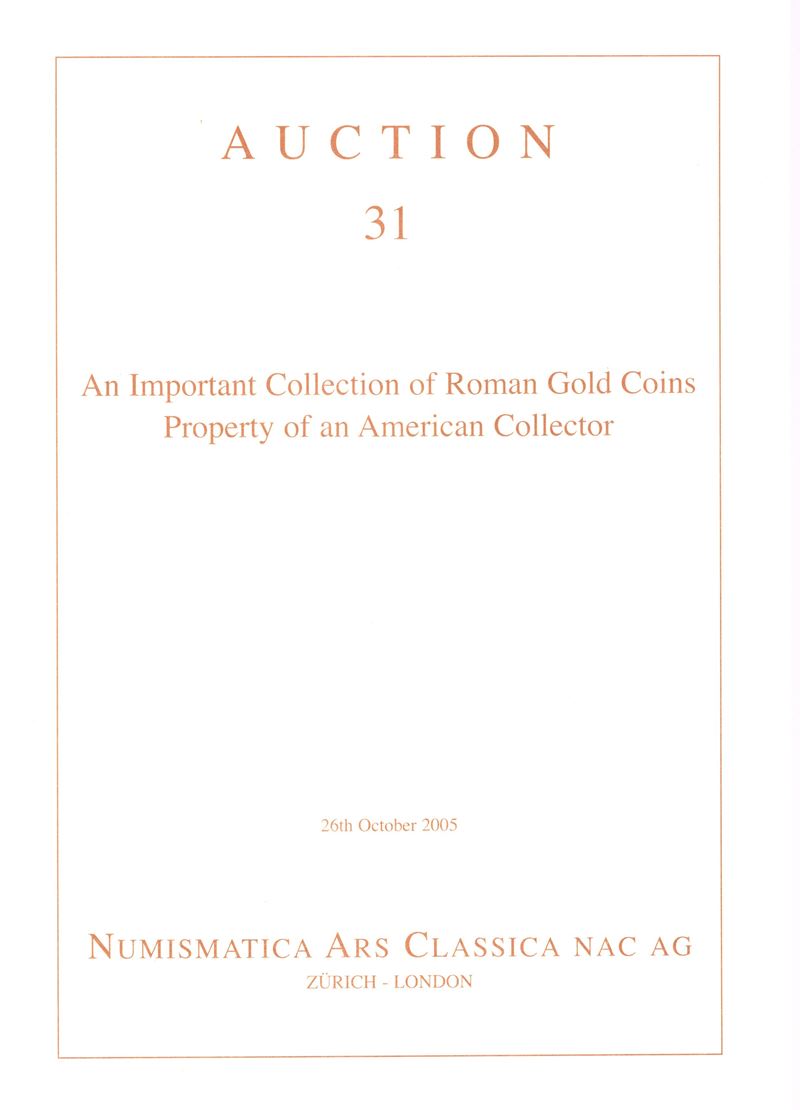 Catalogo d’asta, Collezione di monete d’oro romane (Zurich, 26 ottobre 2005)