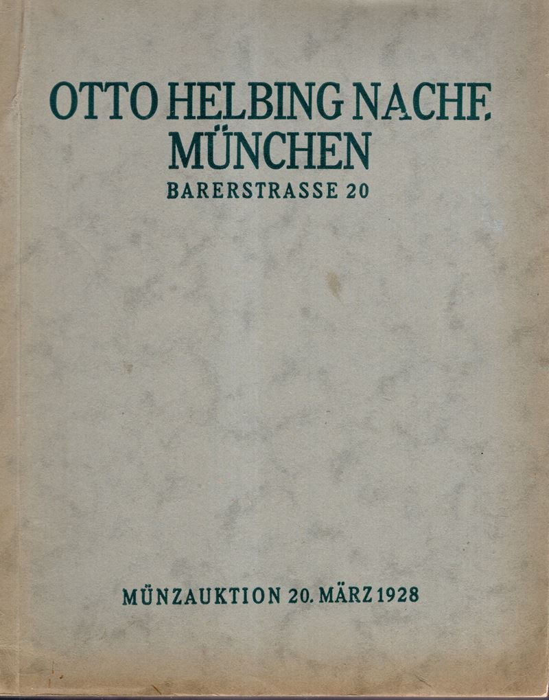 Helbing O. Nachf. – Munchen, 20 – Marz, 1928. Sammlung ( Gluttler) Griechische Und Romische Munze...