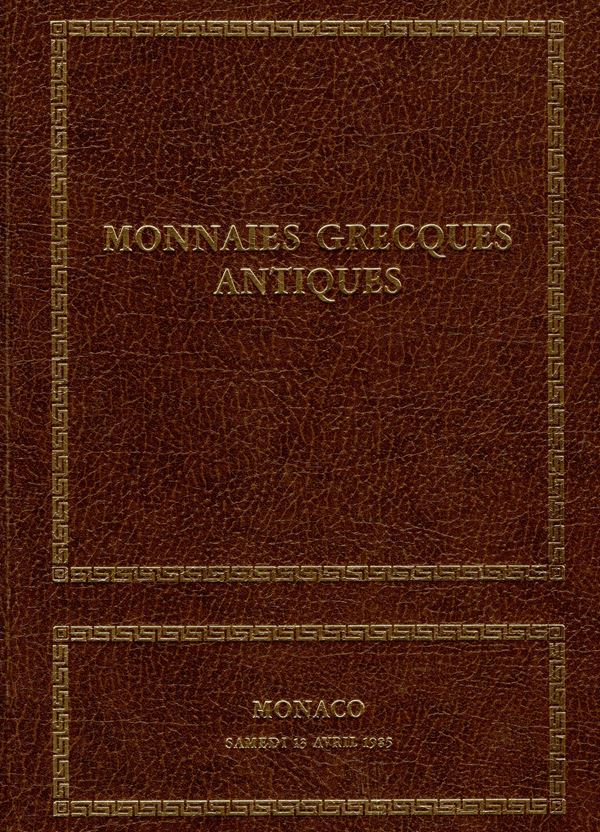 VINCHON  J. -  Monaco, 13 – Avril, 1985. Exceptionalle collection de monnaies grecques antiques. Pp. non num.  lots  441, tutti illustrati in  b\n + tavole a colori nel testo. legatura rigida ed ottimo stato importante collezione