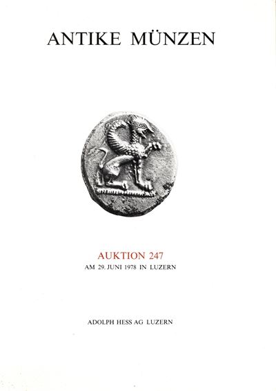 Catalogo d’asta HESS, Antike Munzen (monete antiche) — Aste 247, Lucerna 29 giugno 1978